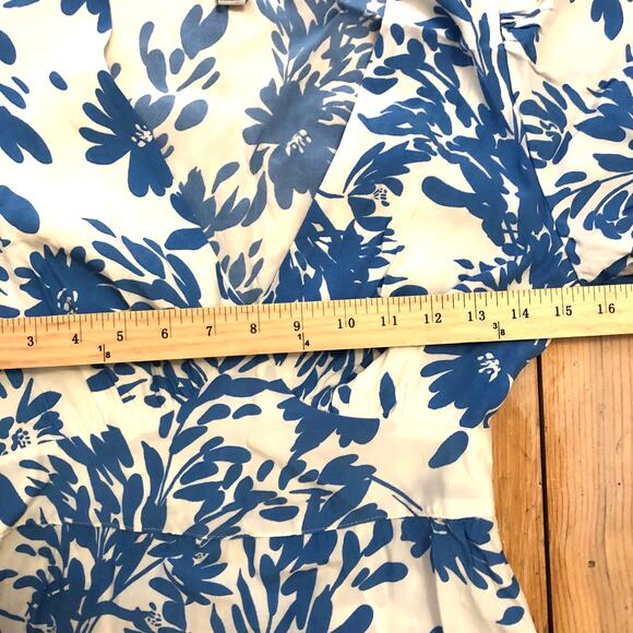 A New Day NWOT Women's Short Sleeve Maxi Sundress Blue White Floral 2 - Picture 10 of 14